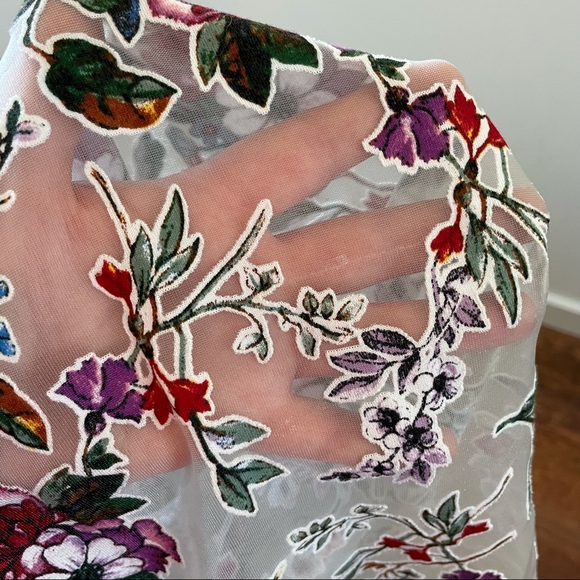 A New Day Sheer Floral Tee Top Shirt Colorful Graphic Floral Print Target Large - Picture 7 of 8